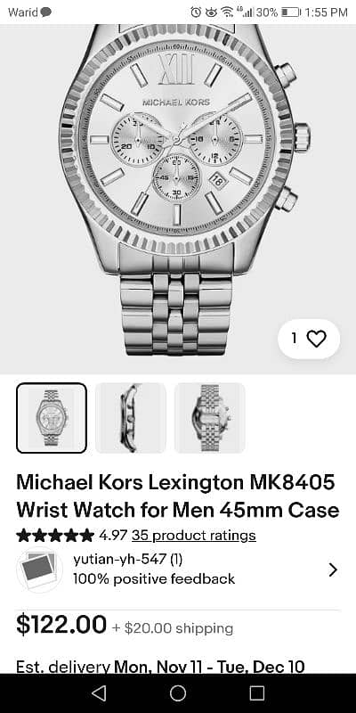 Michael kors chronograph with date 2