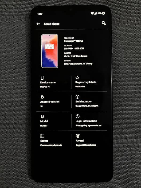 Oneplus 7T 8+128 / Screen Replaced / OLED Perfect Colors PTA Approved 1