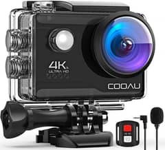 COOAU Action Camera HD 4K 20MP WiFi with External Microphone