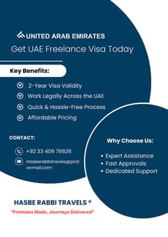 UAE Freelance Visa (Own Visa) For Two Years At Stunning Price