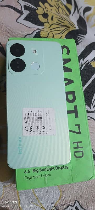 Infinix smart 7 hd mobile for sale with box charger 1