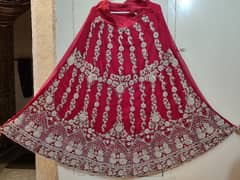 Bridal Dress / Fresh Red / Pure Chiffon / Nakshi Dabka work