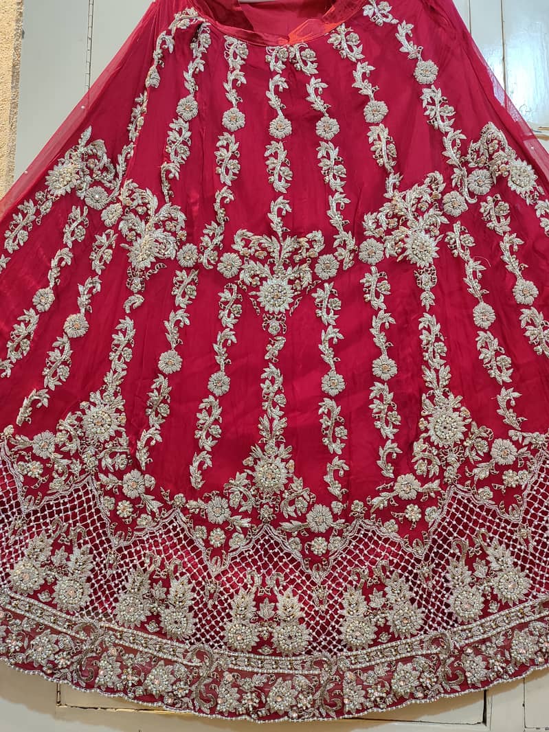 Bridal Dress / Fresh Red / Pure Chiffon / Nakshi Dabka work 3