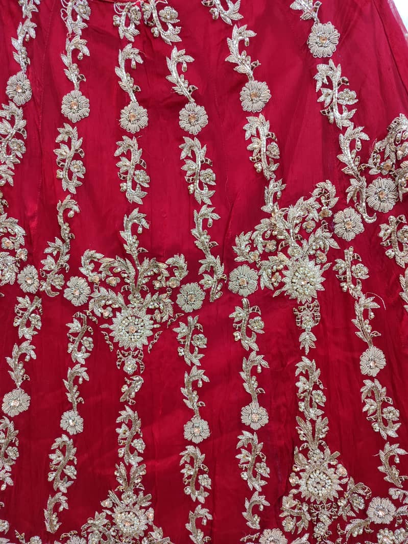 Bridal Dress / Fresh Red / Pure Chiffon / Nakshi Dabka work 4