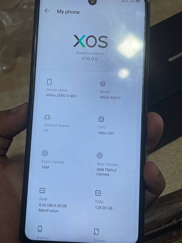 device infinix zero xneo 8+3/128GB gaming device 5