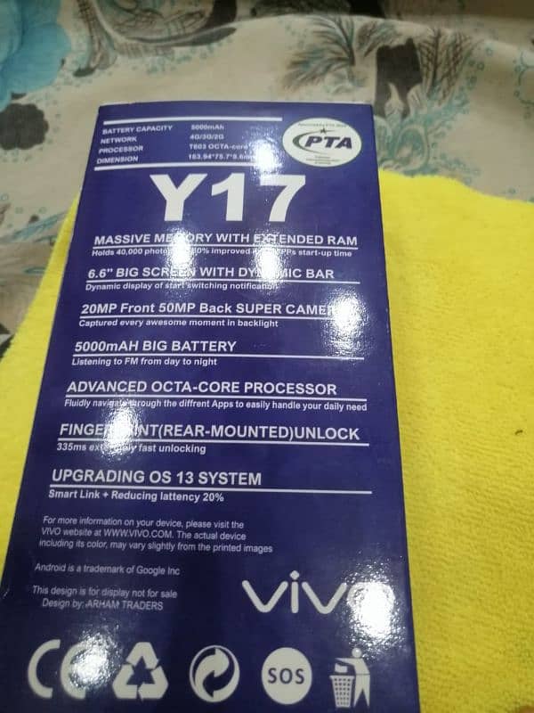 vivo y 17 8 GB ram 256 3