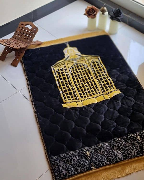 Prayer Mats Premium Orthopedic Foam Quilted Velvet Prayer Rug 4