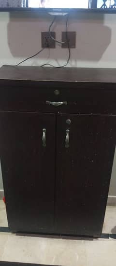 shoe rack or cupboard for sale 3 portion with 1 drawer 0