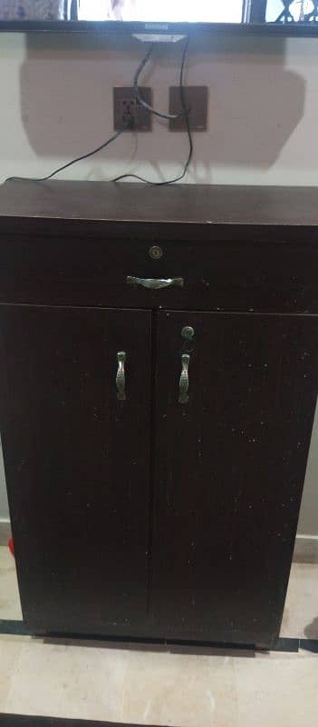 shoe rack or cupboard for sale 3 portion with 1 drawer 0