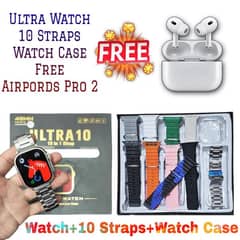 Ultra 10 Smart Watch 10 in 1 Straps With Watch Case