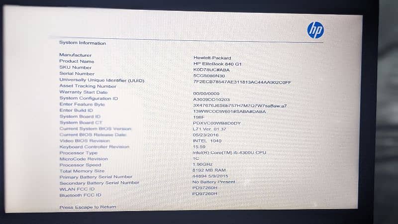 for URGANT sell HP laptop i5 4th generation 840 7