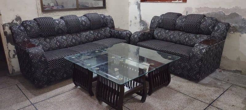 6 seater sofa and tables set 4