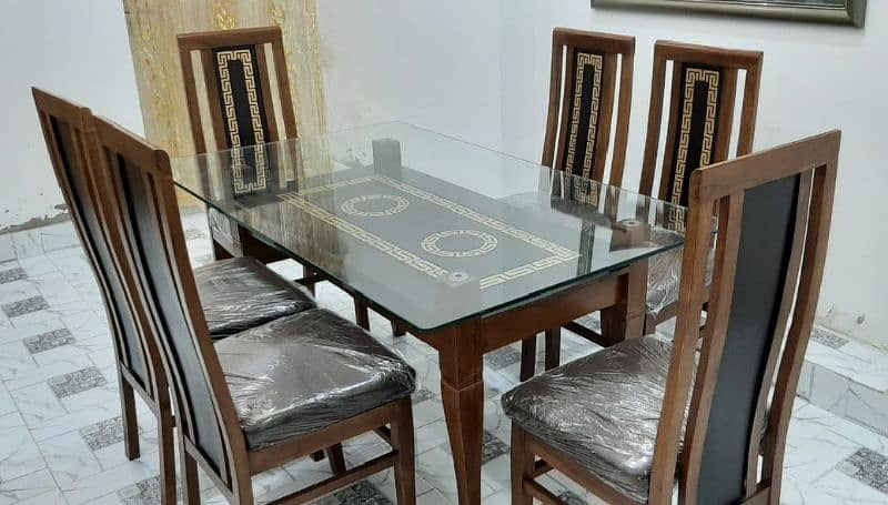 New Stylish 6 Chairs Set of Lacker Dinning Table 0