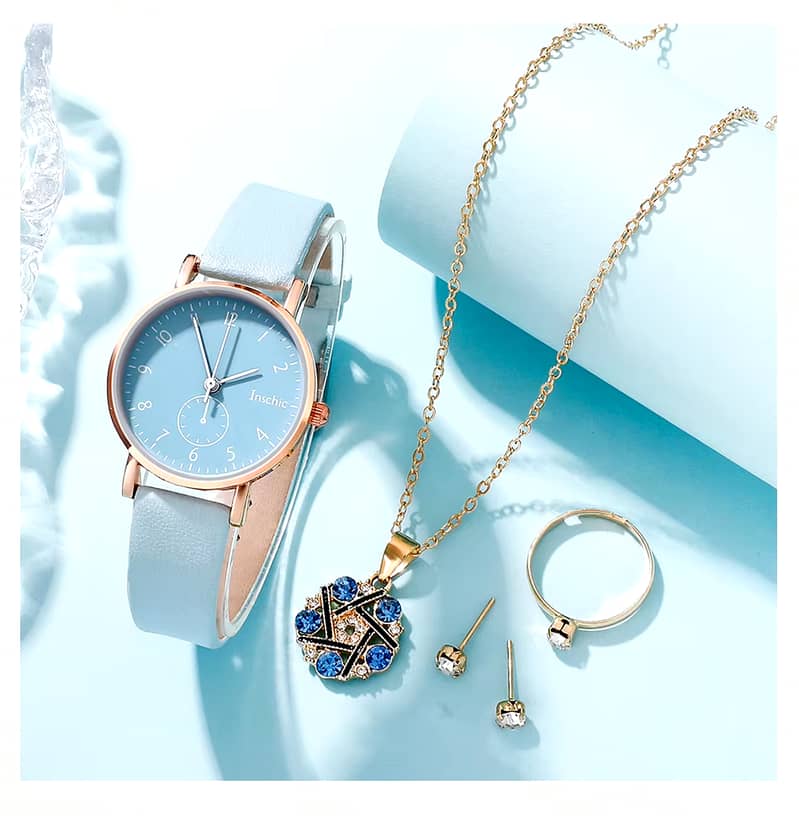 5 Piece set Fashion Women Quartz Watch 18