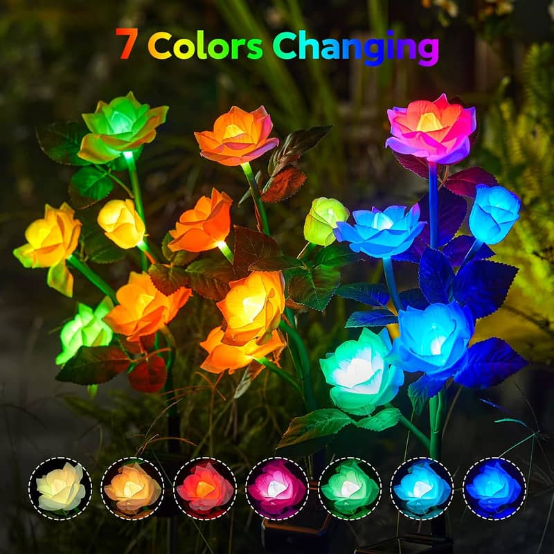 Double Jellyfish Solar Light, 7 Colors Gradient, Solar Garden Light, 1