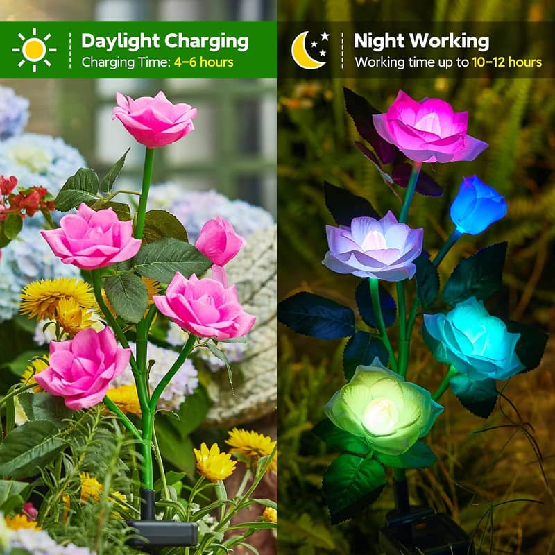 Double Jellyfish Solar Light, 7 Colors Gradient, Solar Garden Light, 7