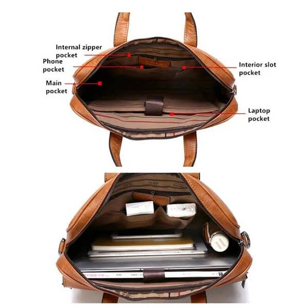 JEEP BULUO Leather Laptop Bag - Stylish and Durable 4