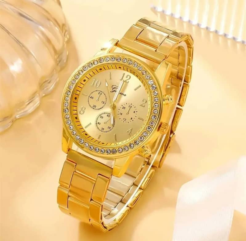 6 Pcs/set luxury women watch ring necklace earrings rhinestone casual 14