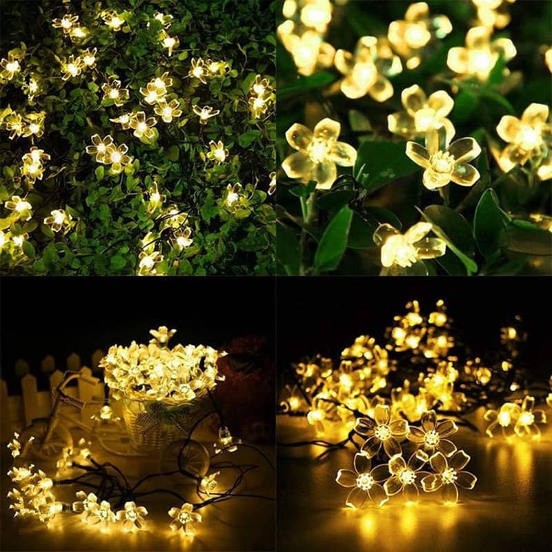 Solar String Cherry Blossoms beautiful Fairy Lights 8Modes Multi-Color 5