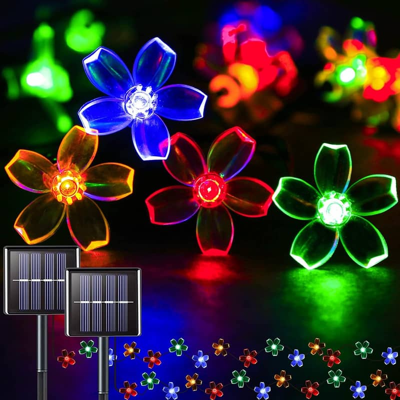 Solar String Cherry Blossoms beautiful Fairy Lights 8Modes Multi-Color 6