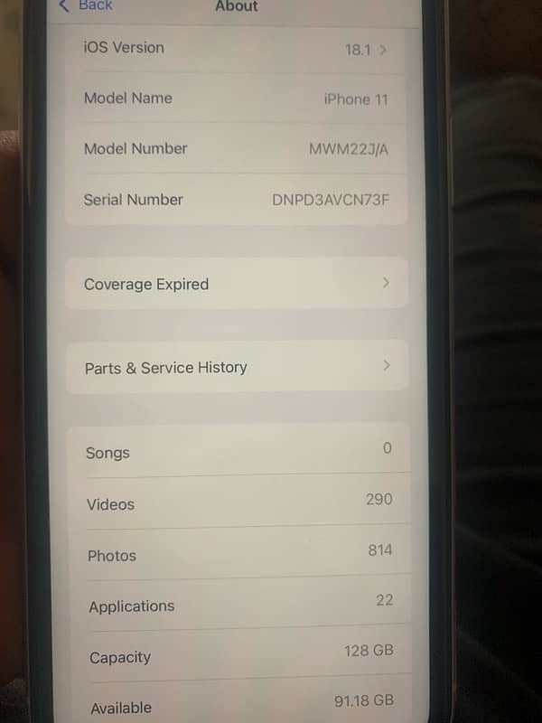 Iphone 11 128/gb Dual Pta 78 health 5