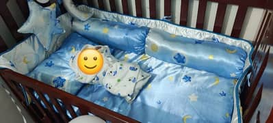 wooden baby cot