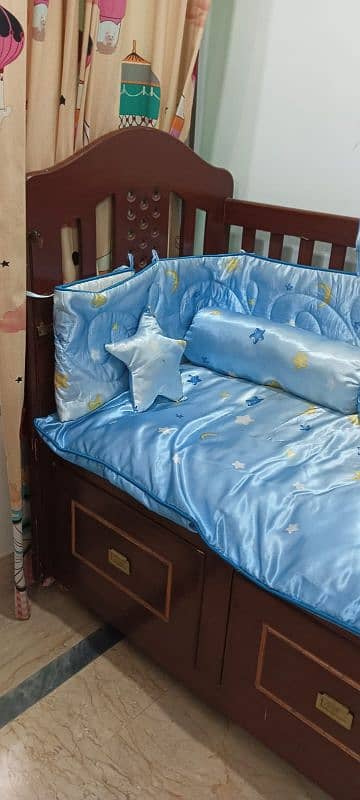 wooden baby cot 1