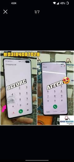 Crack Display repair Samsung S10,S20,S21,S22,S23,Note20Ultra,Note10,