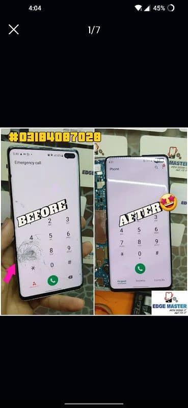 Crack Display repair Samsung S10,S20,S21,S22,S23,Note20Ultra,Note10, 0