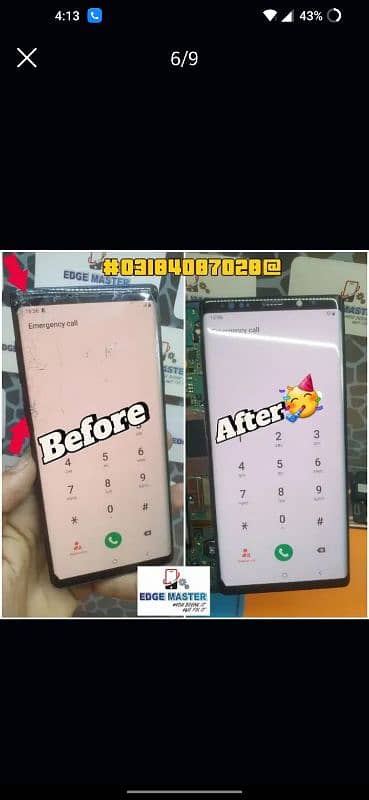 Crack Display repair Samsung S10,S20,S21,S22,S23,Note20Ultra,Note10, 5