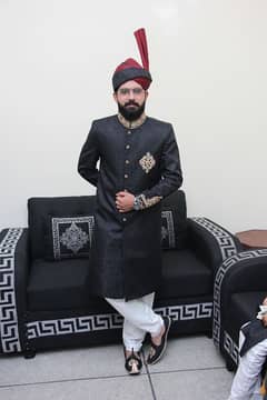 Black Sherwani Complete Set