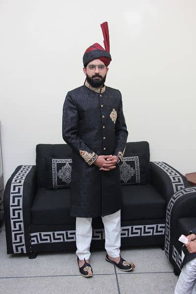 Black Sherwani Complete Set 1