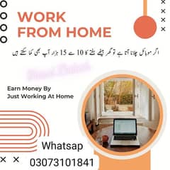 Online work available intersted person come whatsap. 03073101841