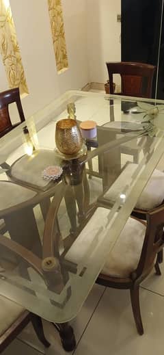 6 chair Dining Table, Sheesham Wood