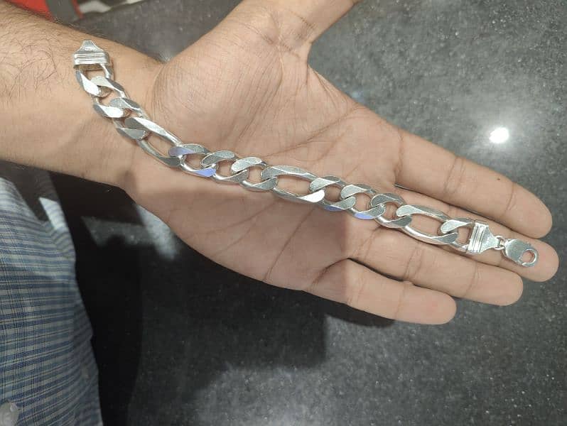 63 gram italian chandi/ silver bracelet/chain 5