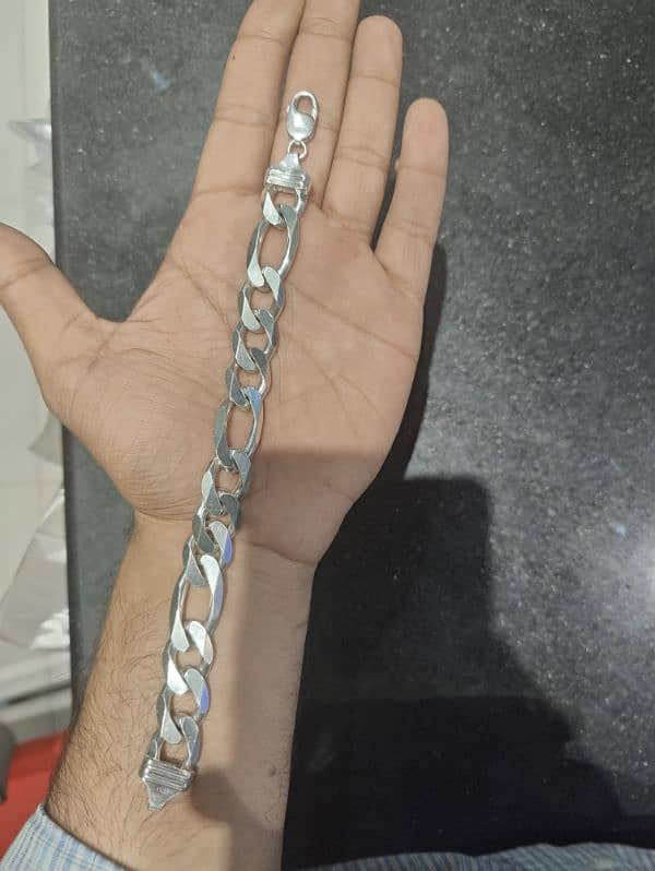 63 gram italian chandi/ silver bracelet/chain 7