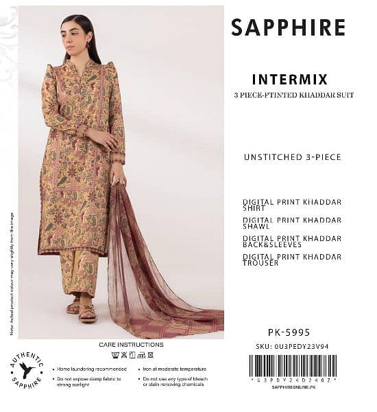 3pc Sipphare khaddar Suit 0