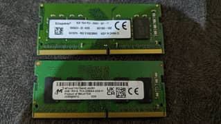 DDR4 8GB RAM and 4GB RAM Laptop