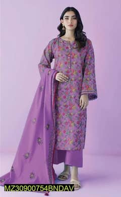 3 pcs women,s unstitched viscose pirnted suit