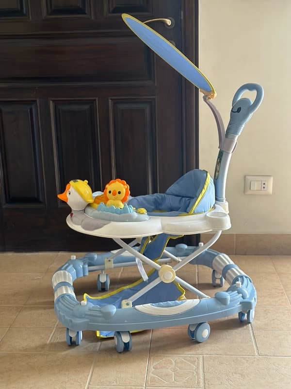 Infantes 3 in 1 stroller, walker, rocker color sky blue 2