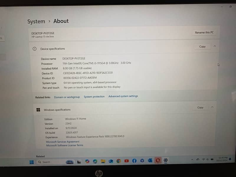 HP 15 inch DY2091WM Core i3 11th 2022 model 3