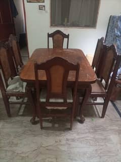 wood dining with 6 chairs