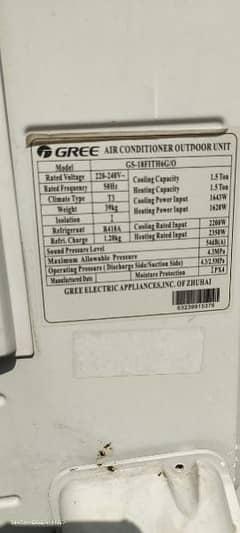 Gree 1.5 ton (heat and cool)