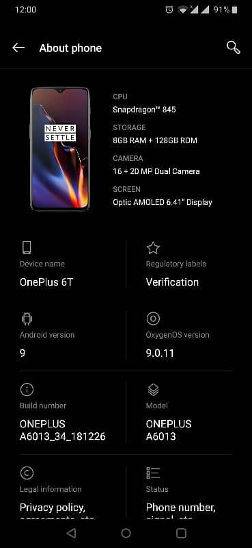 OnePlus 6T 8 128 2