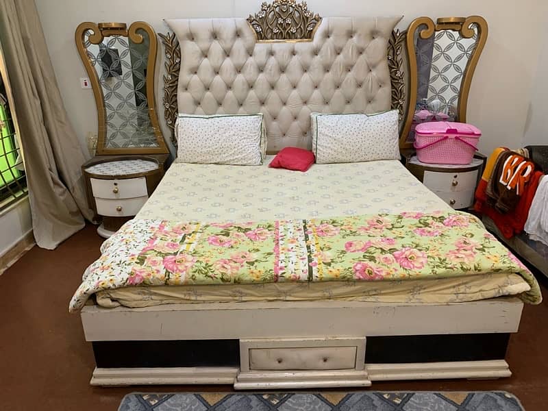 king Size Bed Set with side tables and Mattress 1