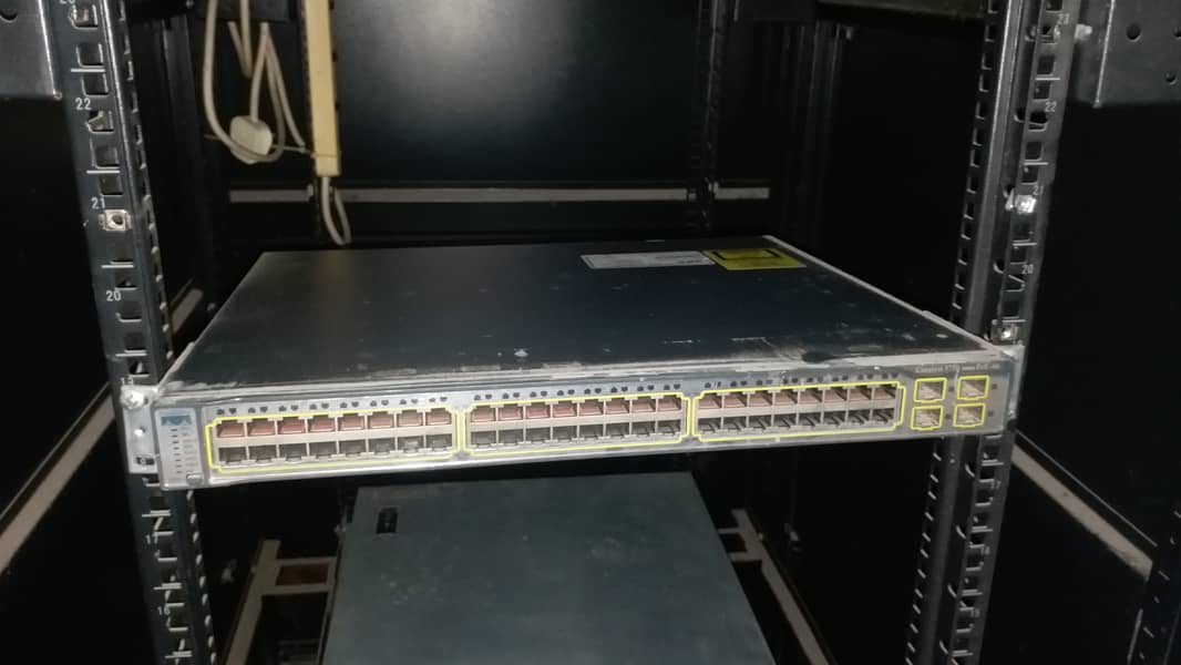 Server Rack, HP server , cisco router and 48 port switch. 2