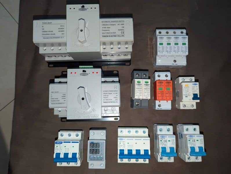 Tomzn, chint AC/DC breakers. AC/DC SPDs, Auto switch 7