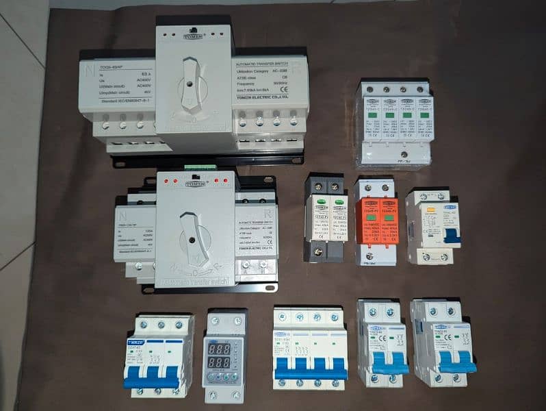 Tomzn, chint AC/DC breakers. AC/DC SPDs, Auto switch 9