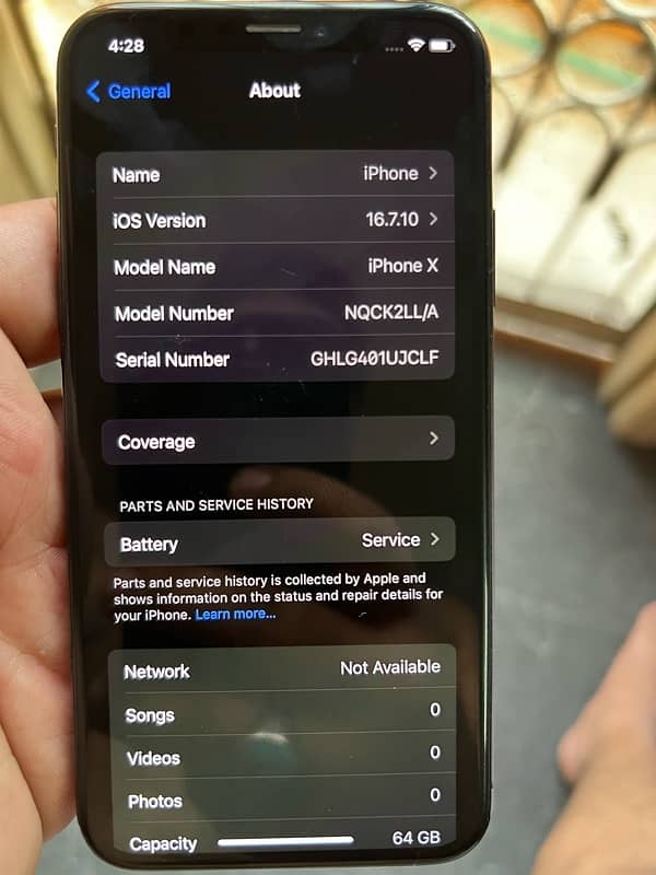 Iphone x 64GB FU/LLA Non PTA 5