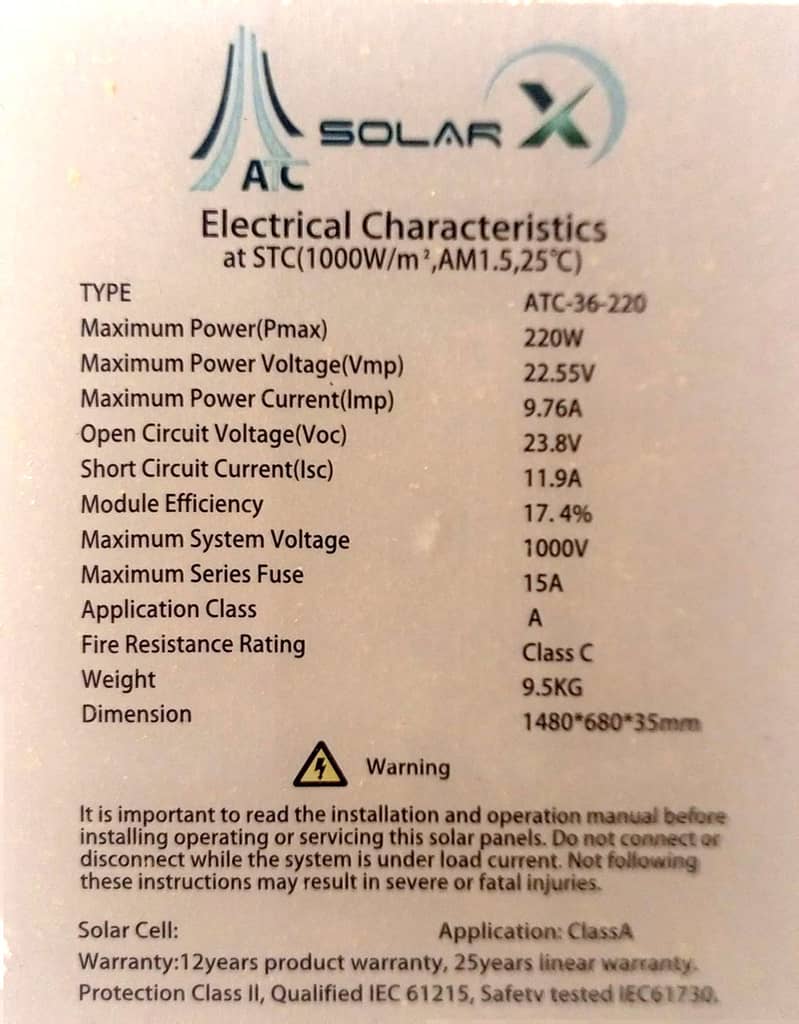 3 solar plates width stand 6